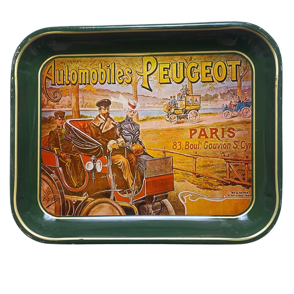 Automobiles Peugeot‎ Advertising Tray Paris Decor Serving Tray Made Hong Kong